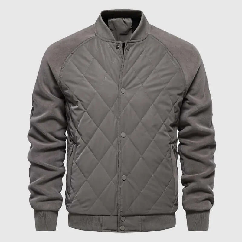 Quilted Fleece Bomber Jacket