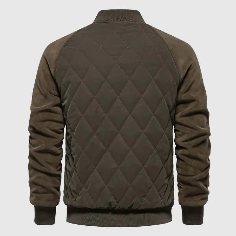 Quilted Fleece Bomber Jacket