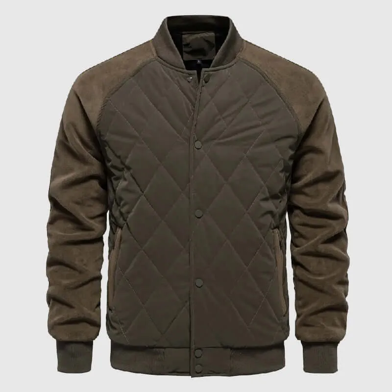 Quilted Fleece Bomber Jacket