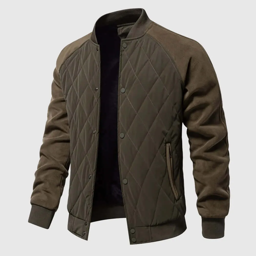 Quilted Fleece Bomber Jacket