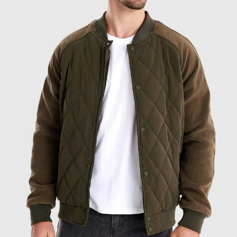 Quilted Fleece Bomber Jacket