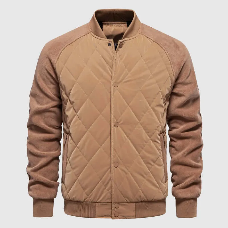 Quilted Fleece Bomber Jacket