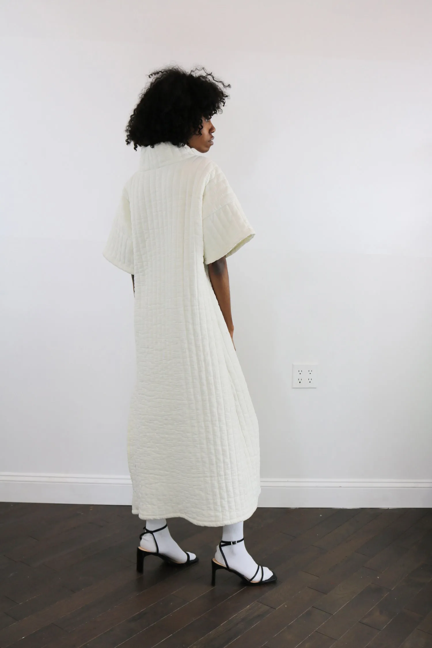quilted hi neck long tunic