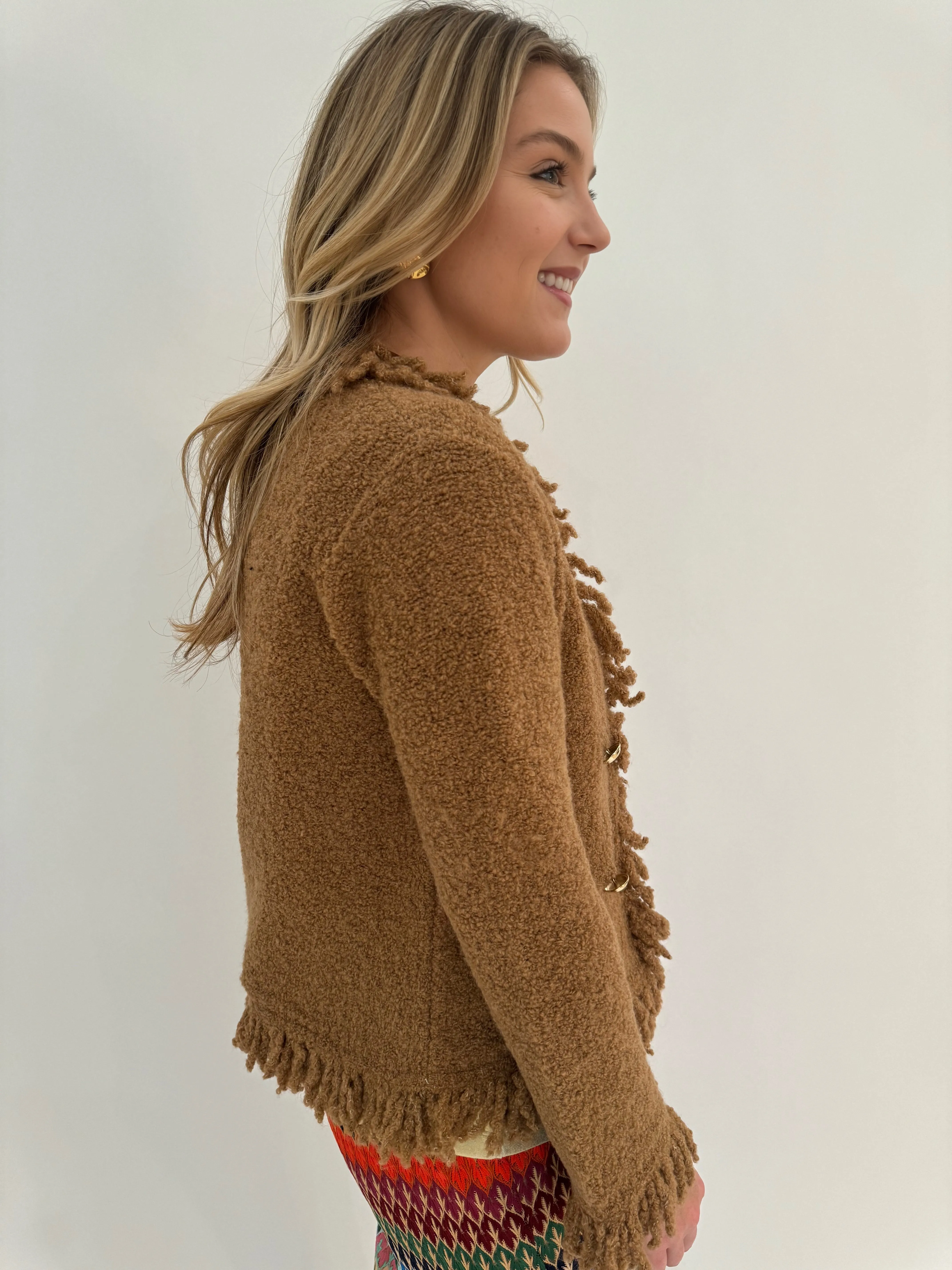 Rovo Fringe Jacket - Camel