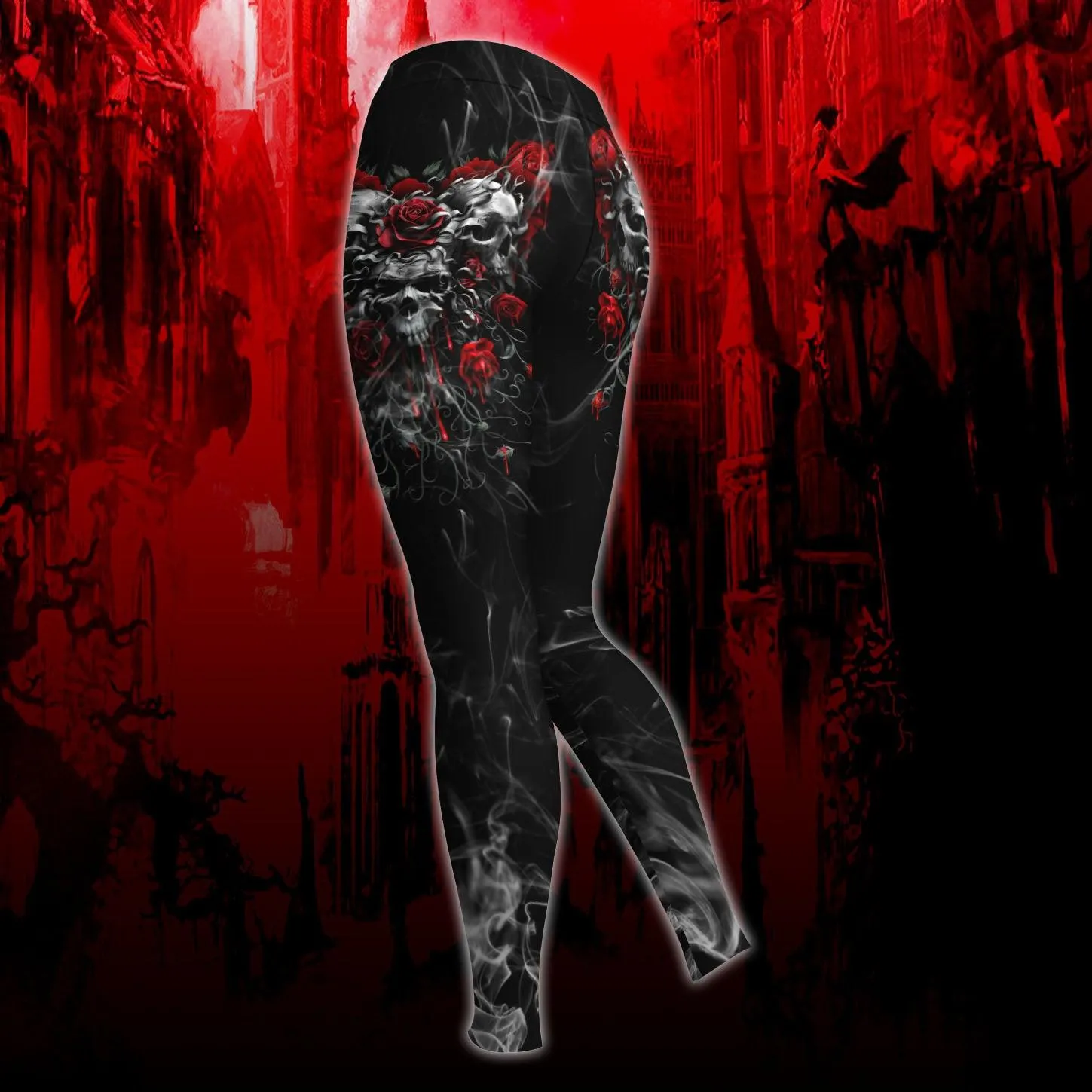 Skull Death Rose Combo Hoodie and Leggings