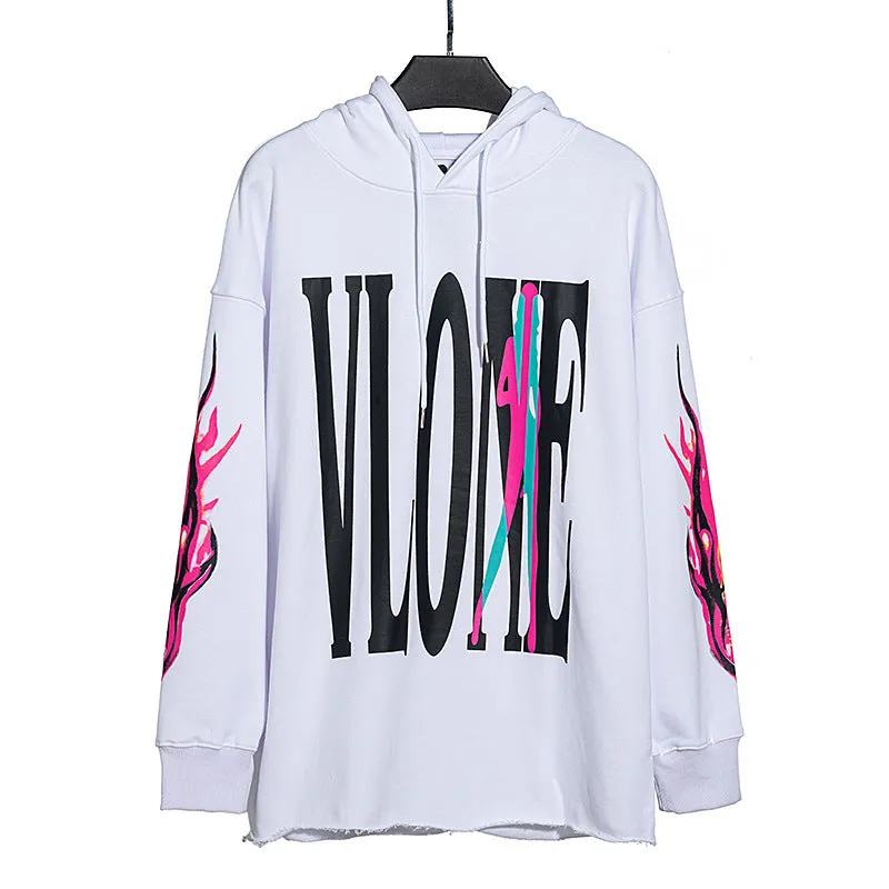 Skull Vlone Hoodie Skull Print Men's and Women's Coats Hooded Sweater