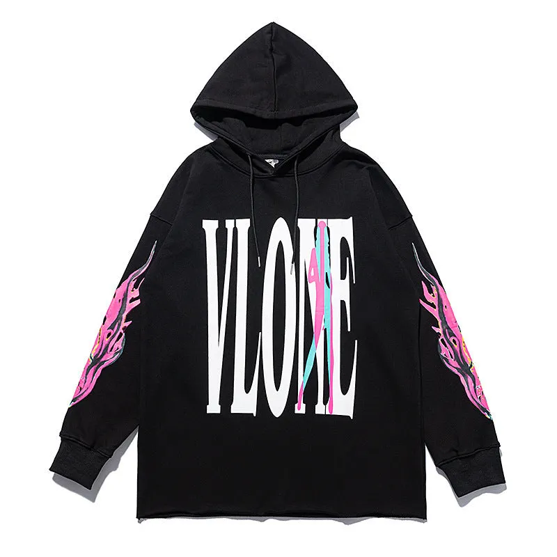 Skull Vlone Hoodie Skull Print Men's and Women's Coats Hooded Sweater