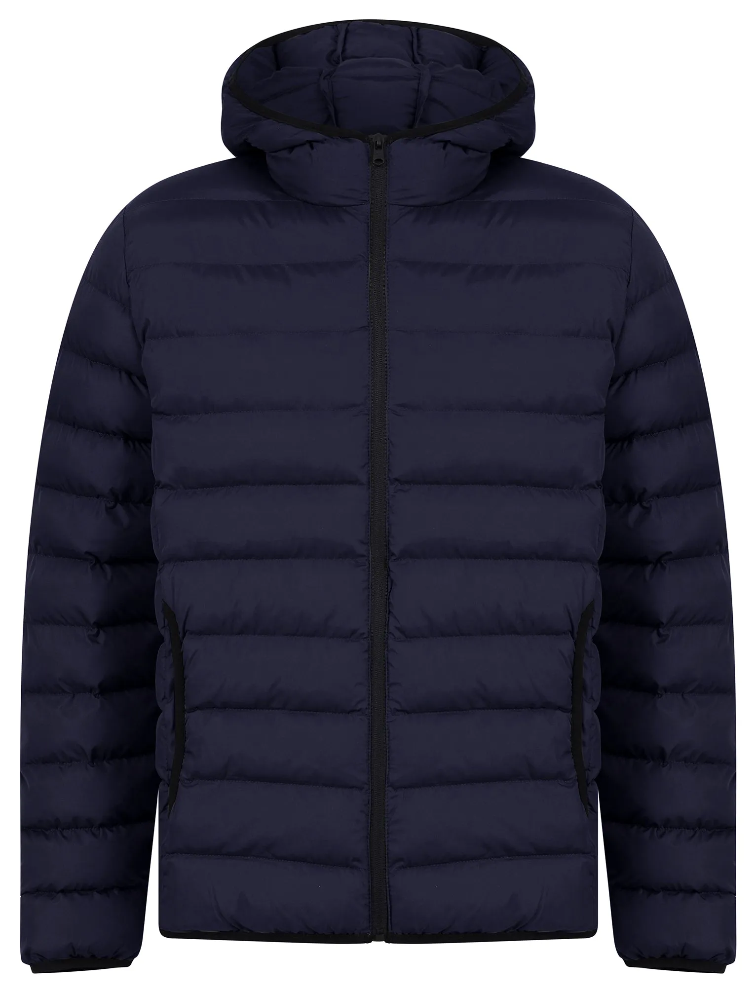 Tayten Quilted Puffer Jacket with Hood in Sky Captain Navy - Tokyo Laundry
