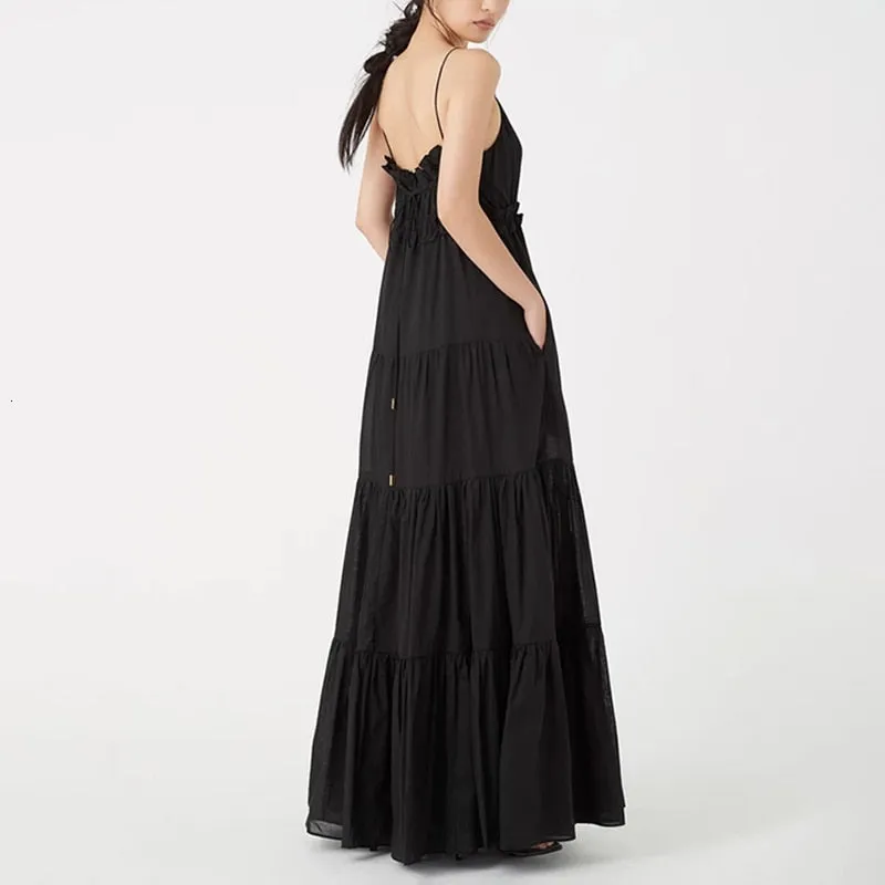 Women's Summer Loose High-Waist Long Dress With Ruffles