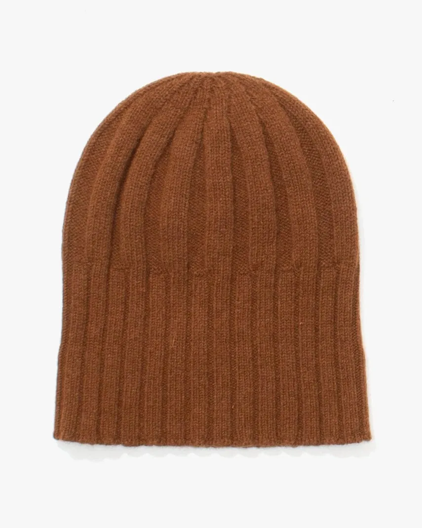 Wool Knit Cap, Brown - 8"