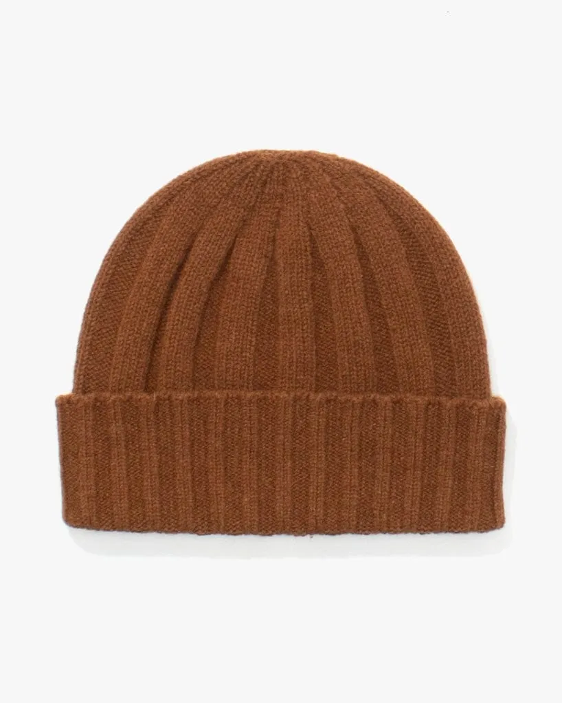 Wool Knit Cap, Brown - 8"